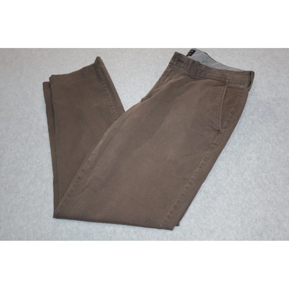 J.Crew Flex Sutton Pants Men 34x31 Brown Chino Khakis Cotton Blend
